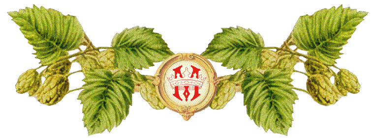 moerlein-hops Moerlein logo crest sitting in a wreath of hops.