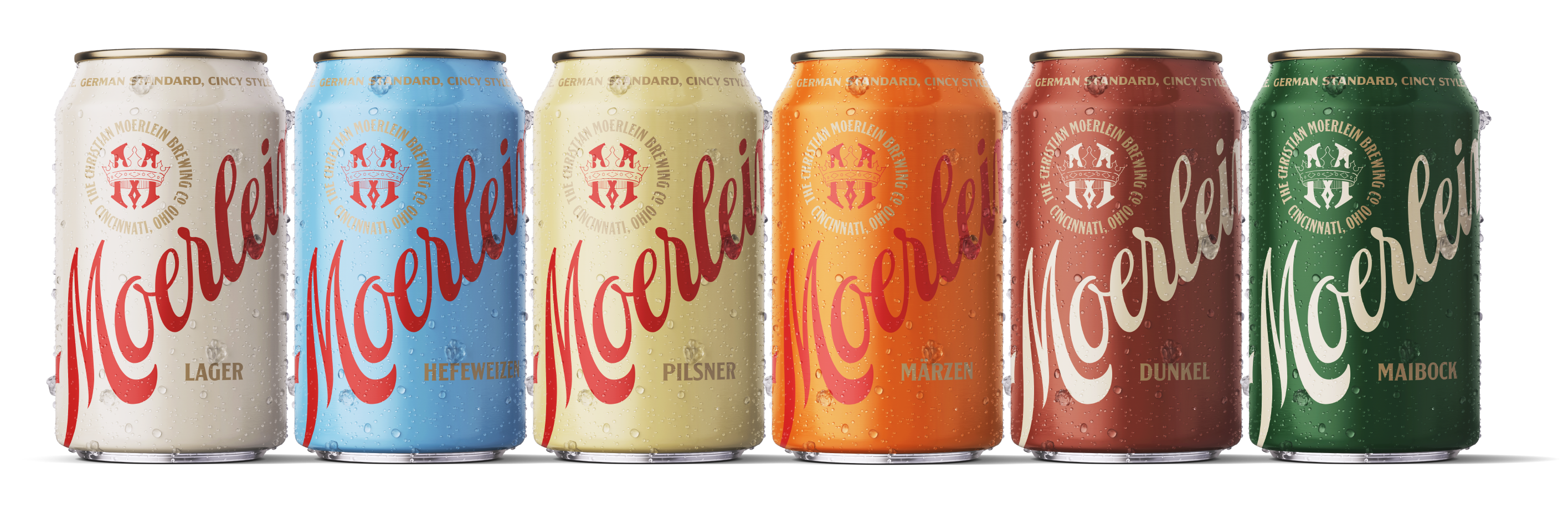 moerlein-lineup Christian Moerlein beer can lineup.